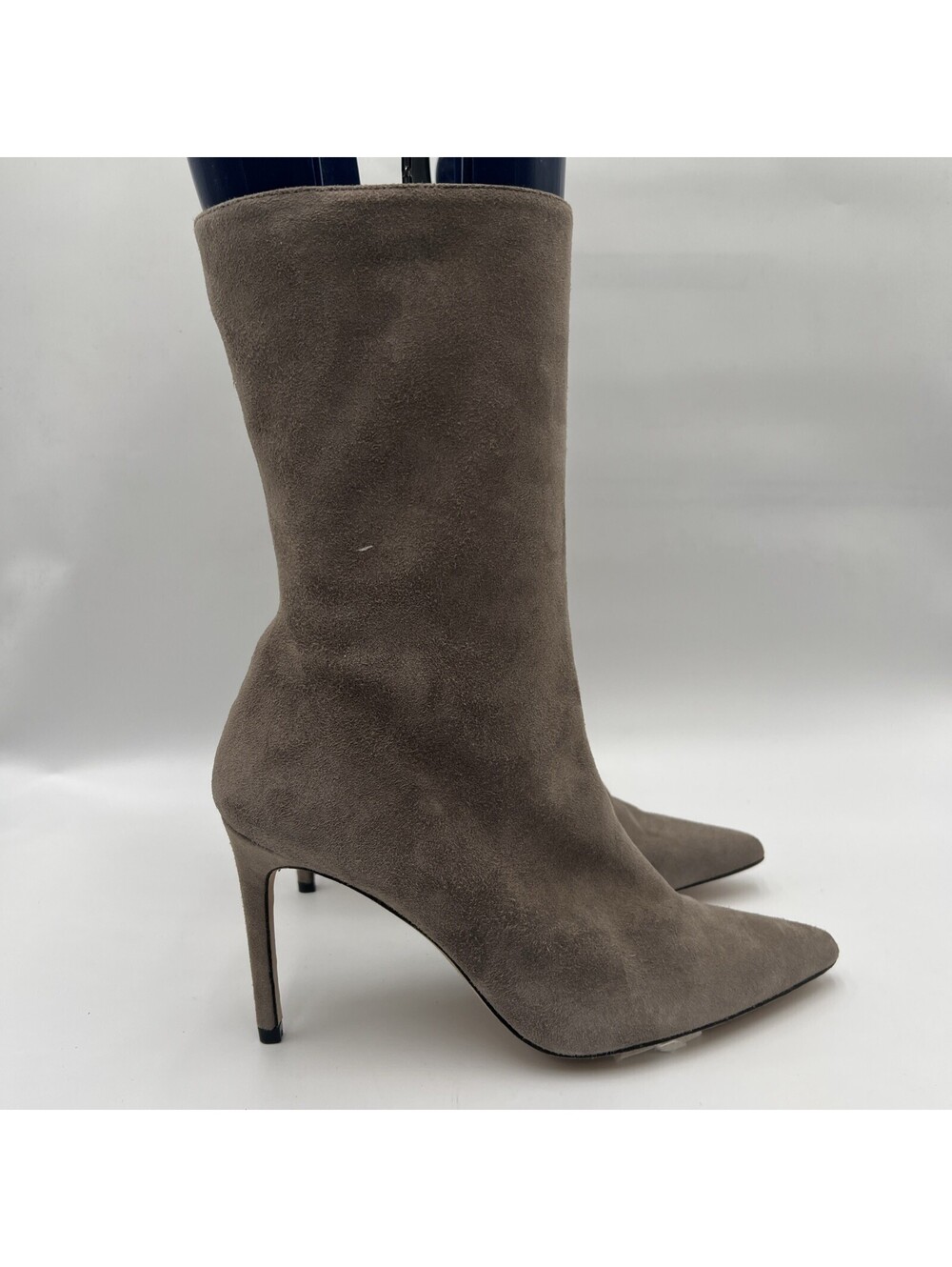 Women’s Alexandre Birman Gray Suede Side Zip Booties Size 41